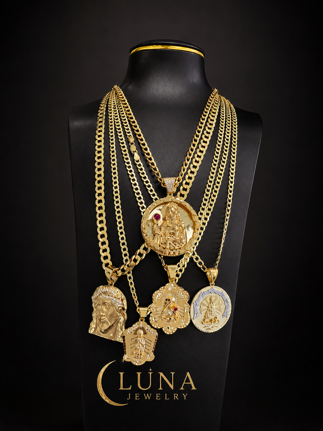 Cadenas Corte Brillo con Dijes – Oro 10K y 14K ✨